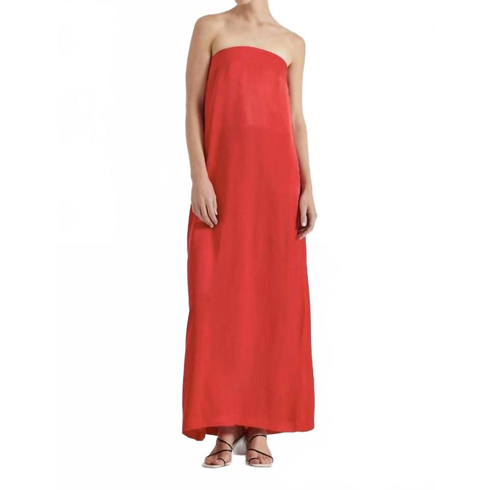 NEW THIRD FORM voyage strapless maxi dress in crimson